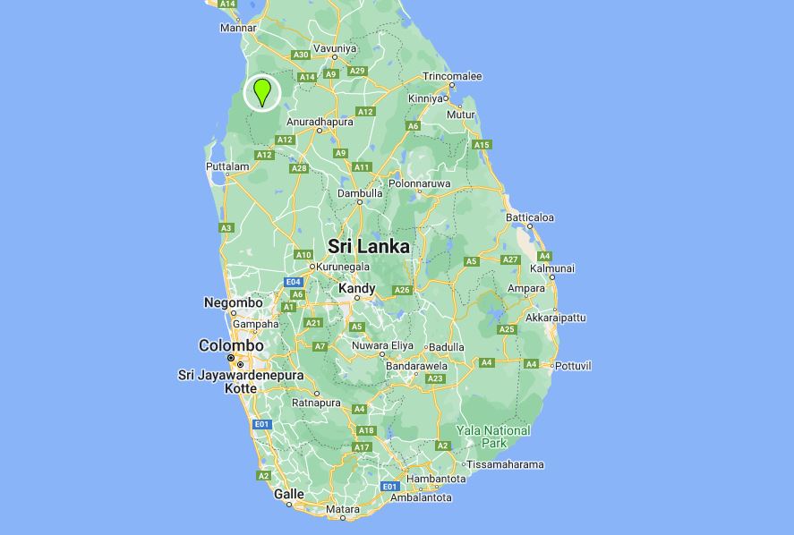 wilpattu Location Map