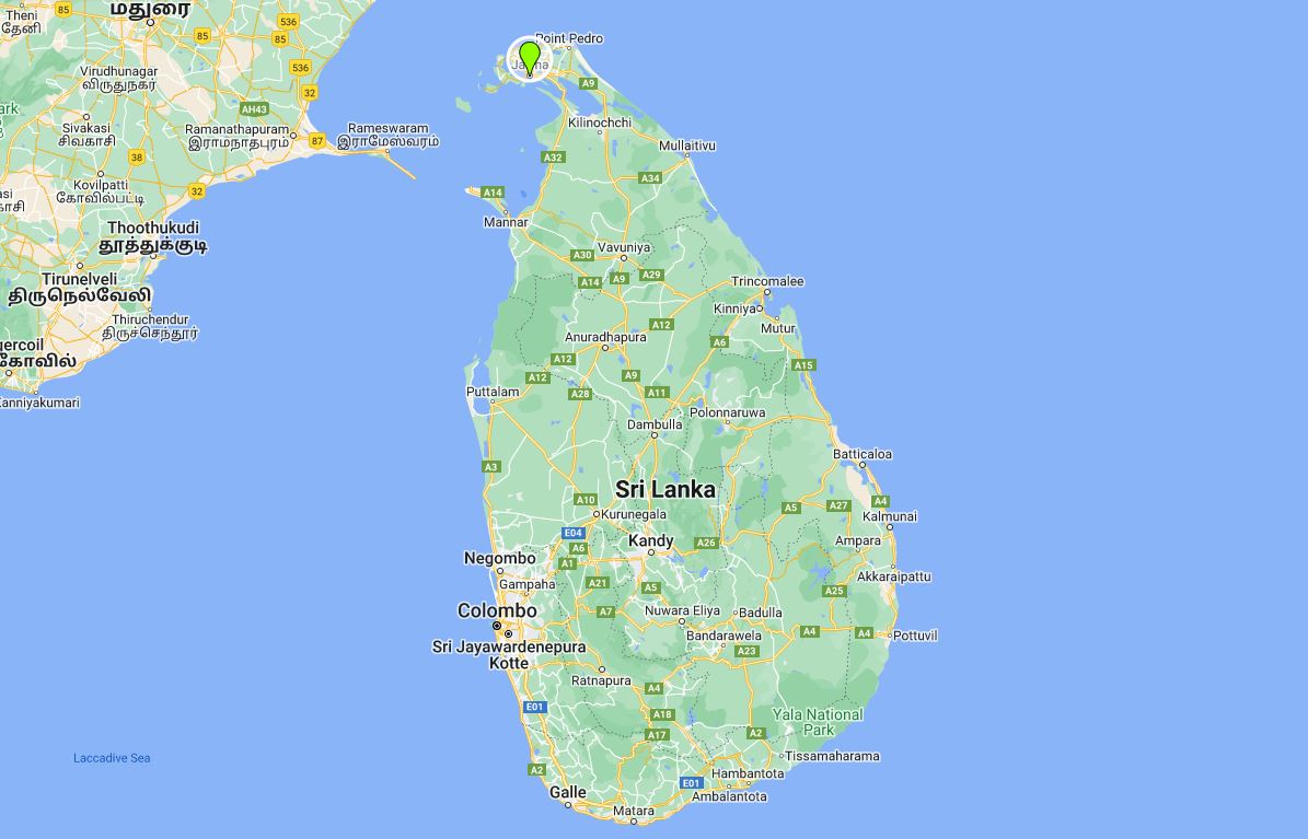 jaffna Location Map