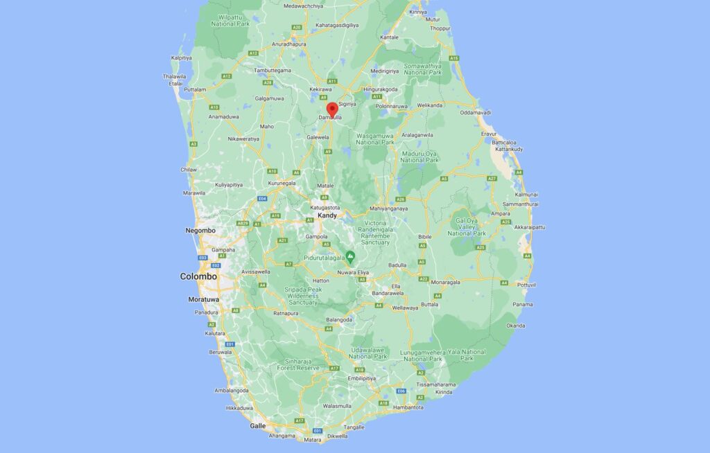 sri lanka hot air balloon location map